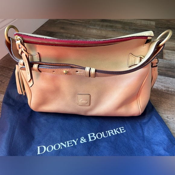 Dooney & Bourke Florentine Cream and Tan Leather Shoulder Bag - Picture 1 of 6